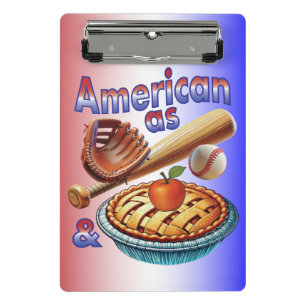 Fun American as Baseball & Apple Pie Mini Clipboard