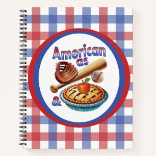 Fun American as Baseball & Apple Pie Notebook