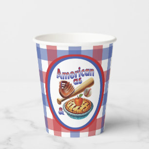 Fun American as Baseball & Apple Pie Paper Cups