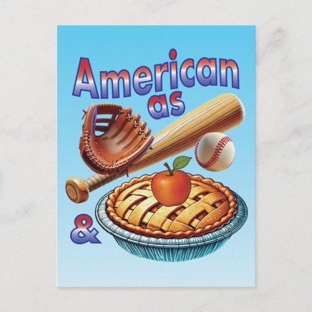 Fun American as Baseball & Apple Pie  Postcard (Front)