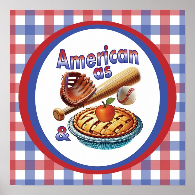 Fun American as Baseball & Apple Pie  Poster (Front)