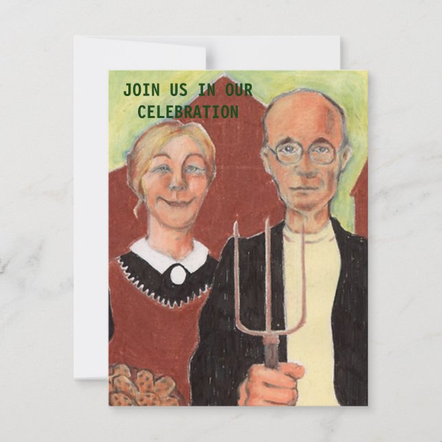FUN ~ AMERICAN GOTHIC ANNIVERSARY PARTY INVITATION (Front)