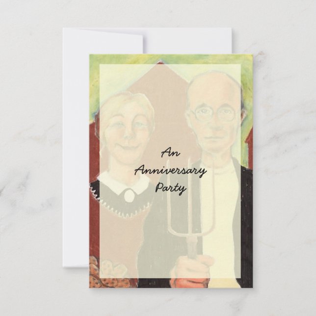 FUN ~ American Gothic Anniversary Party Invitation (Front)