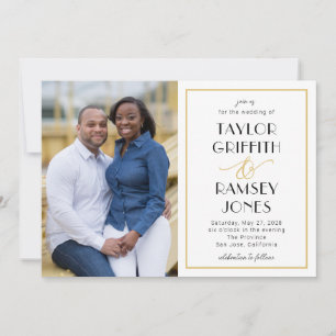 Fun Ampersand Editable Colour Photo Wedding Invitation