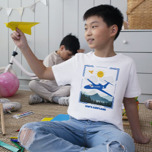 Fun and Adorable Kid's Name Aeroplane T-Shirt