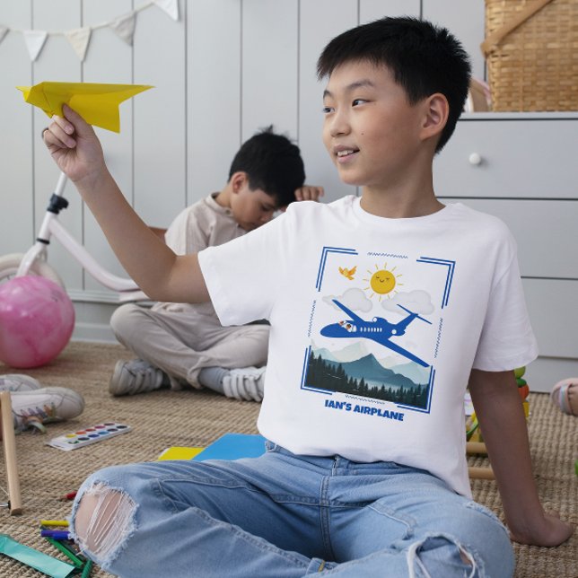 Fun and Adorable Kid's Name Aeroplane T-Shirt (Creator Uploaded)