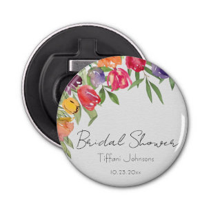 Fun and Bright Tulips and Greenery Bridal Shower Bottle Opener
