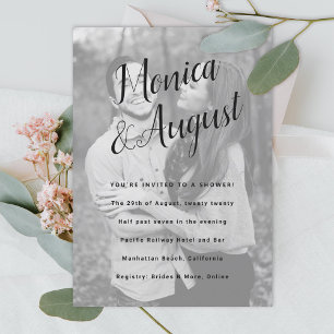 Fun and Casual Names Photo Couples Wedding Shower Invitation