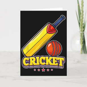 Fun And Colorful Cricket Sports Design  Card