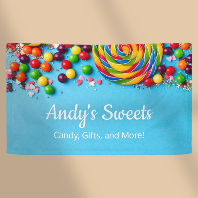 Fun and Colourful Candy Shop Sweets Store Business Banner (Creator Uploaded)