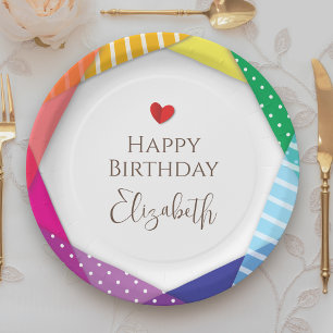 Fun and Colourful Festival Themed Happy Birthday Paper Plate