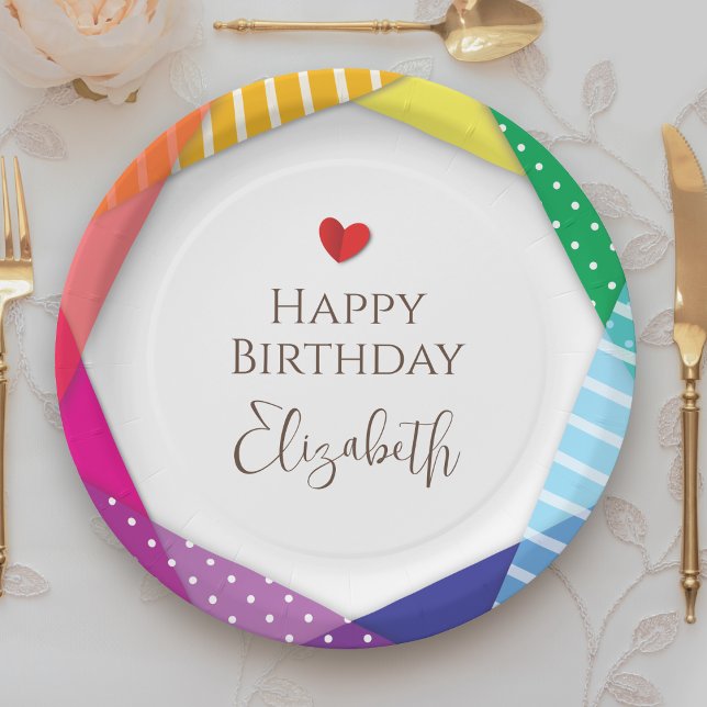 Fun and Colourful Festival Themed Happy Birthday Paper Plate (Creator Uploaded)