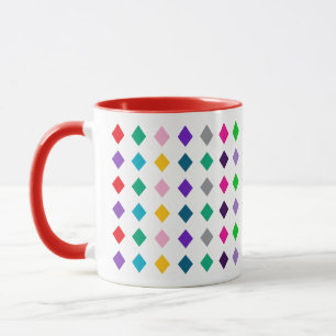 Fun and Colourful Harmonious Diamonds Suit Pattern Mug