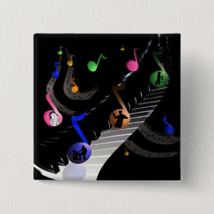 Fun and Colourful Musical Button Squared