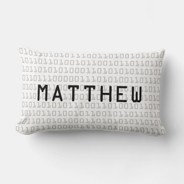 Fun and Cool Binary Code Personalised Lumbar Cushion (Front)