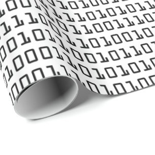 Fun and Cool Computer Binary Code Pattern Wrapping Paper