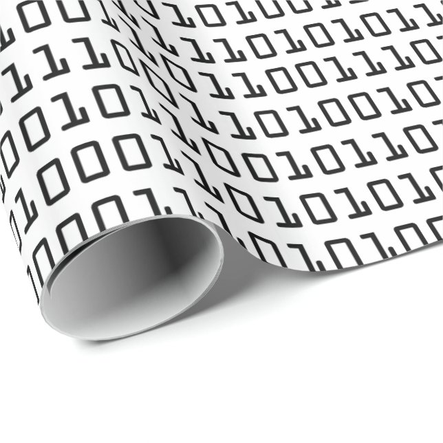 Fun and Cool Computer Binary Code Pattern Wrapping Paper (Roll Corner)
