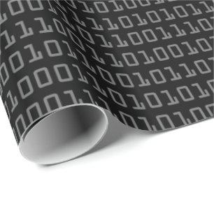 Fun and Cool Computer Binary Code Pattern Wrapping Paper