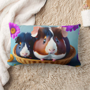 Fun and cute guinea pigs  lumbar cushion