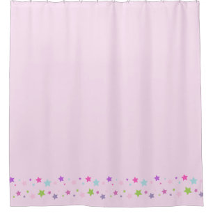 Fun and cute pink Shower Curtain with stars