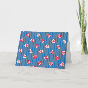 Fun and Fancy Blue Christmas Peppermint Candy Invitation