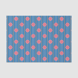 Fun and Fancy Blue Christmas Peppermint Candy Tissue Paper