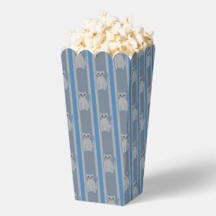 Fun and Fancy Blue Grey Kitty Popcorn Favour Box