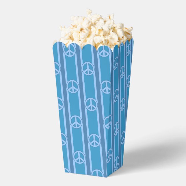 Fun and Fancy Blue Peace Sign Popcorn Favour Box (Popped)