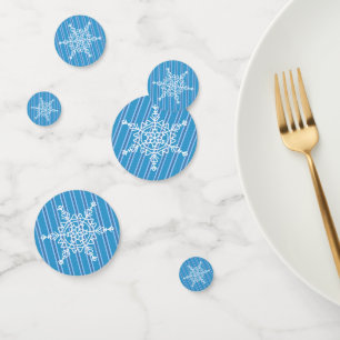 Fun and Fancy Blue Snowflake Confetti