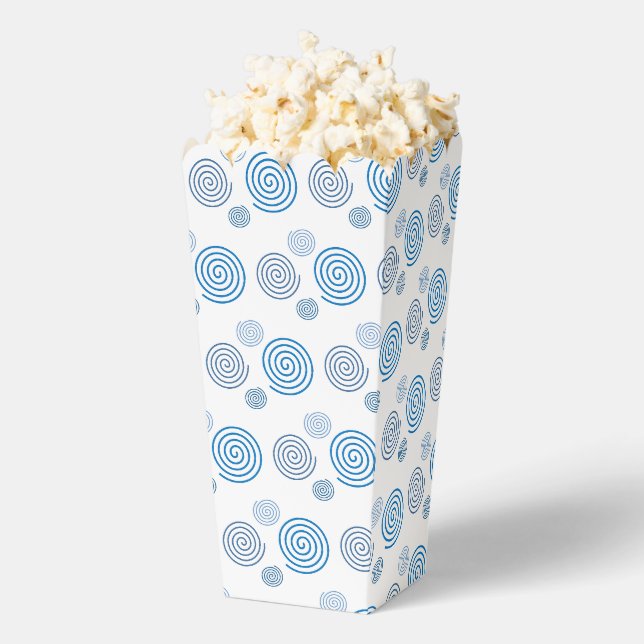 Fun and Fancy Blue Spirals Popcorn Favour Box (Popped)