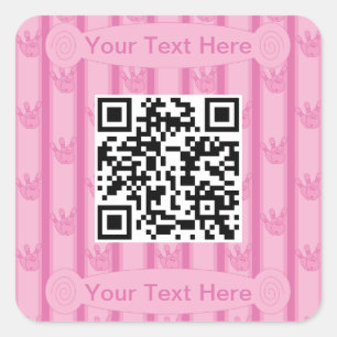 Fun and Fancy Bowling QR Code Square Sticker