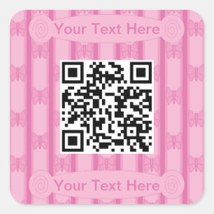 Fun and Fancy Butterfly QR Code Square Sticker