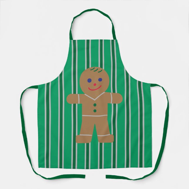 Fun and Fancy Christmas Gingerbread Man Apron (Front)