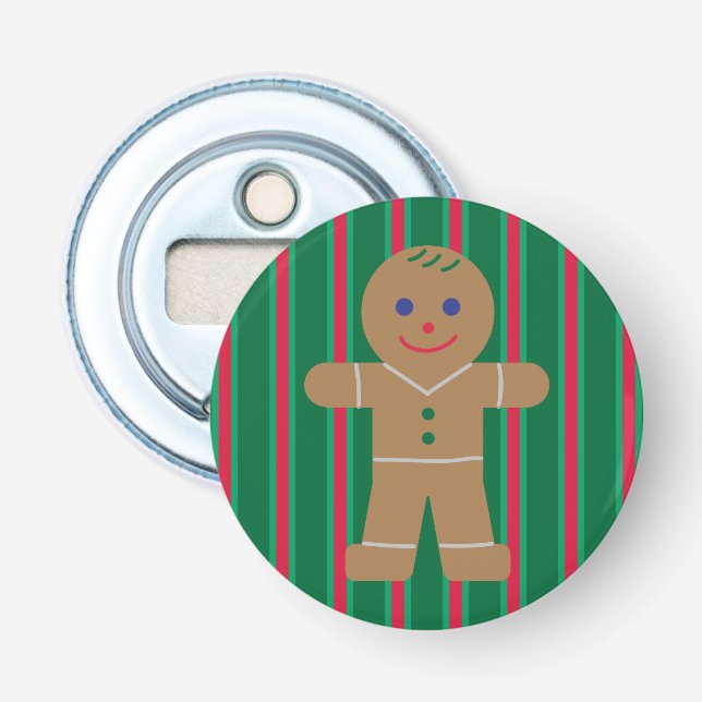 Fun and Fancy Christmas Gingerbread Man Bottle Opener (Front)
