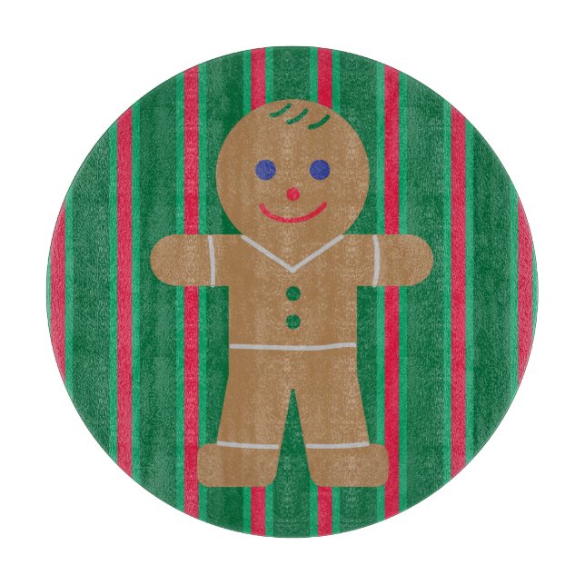 Fun and Fancy Christmas Gingerbread Man Cutting Board (Front)
