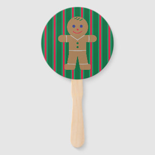 Fun and Fancy Christmas Gingerbread Man Hand Fan