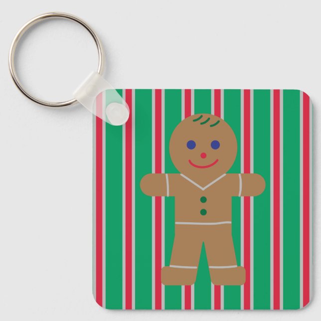 Fun and Fancy Christmas Gingerbread Man Key Ring (Front)