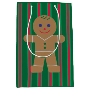 Fun and Fancy Christmas Gingerbread Man Medium Gift Bag