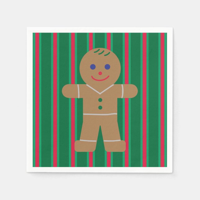 Fun and Fancy Christmas Gingerbread Man Napkin (Front)