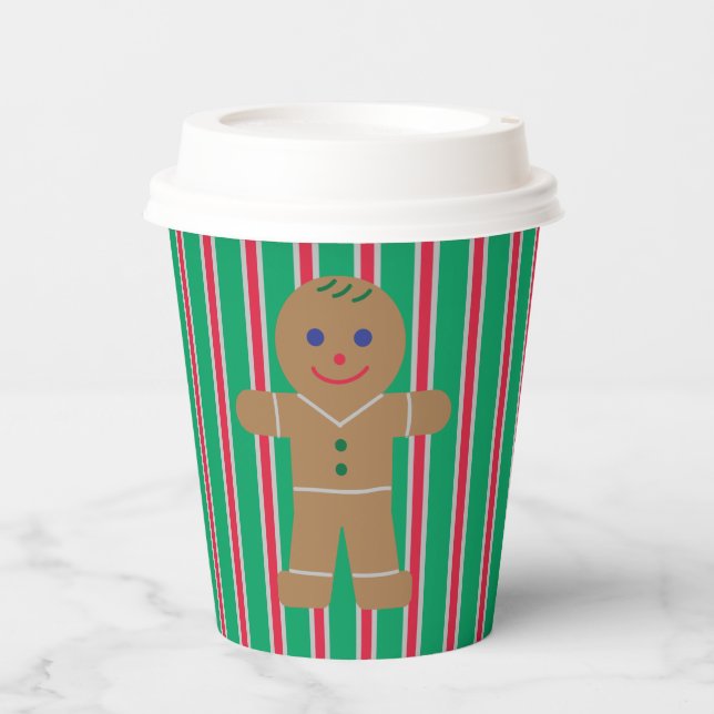 Fun and Fancy Christmas Gingerbread Man Paper Cups (Front)