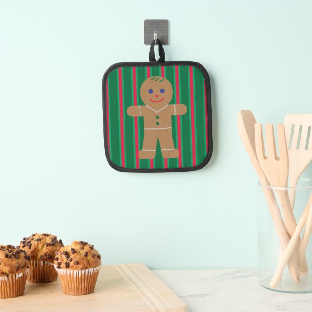 Fun and Fancy Christmas Gingerbread Man Pot Holder (Insitu(Hanging))