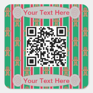 Fun and Fancy Christmas Gingerbread Man Square Sticker