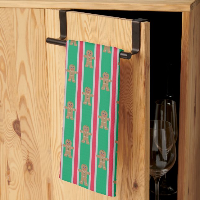 Fun and Fancy Christmas Gingerbread Man Tea Towel (Thirds Fold)