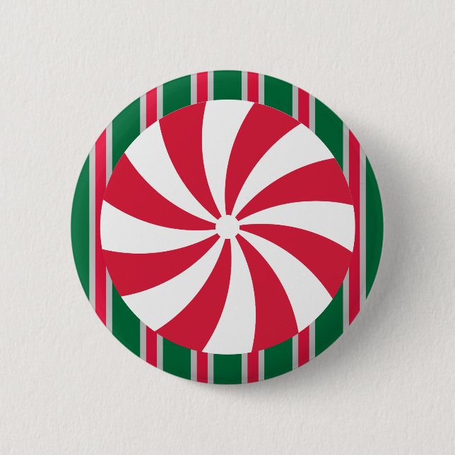 Fun and Fancy Christmas Peppermint Candy 6 Cm Round Badge (Front)