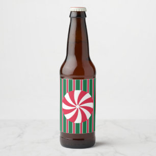 Fun and Fancy Christmas Peppermint Candy Beer Bottle Label