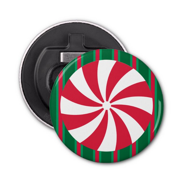 Fun and Fancy Christmas Peppermint Candy Bottle Opener (Front)