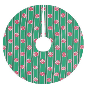 Fun and Fancy Christmas Peppermint Candy Brushed Polyester Tree Skirt