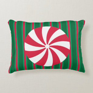 Fun and Fancy Christmas Peppermint Candy Decorative Cushion