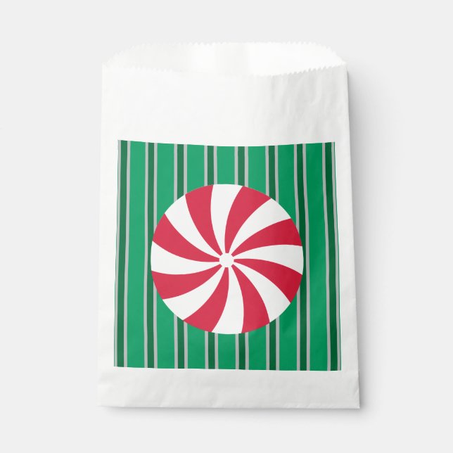 Fun and Fancy Christmas Peppermint Candy Favour Bags (Front)