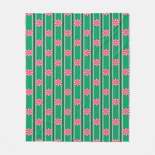 Fun and Fancy Christmas Peppermint Candy Fleece Blanket